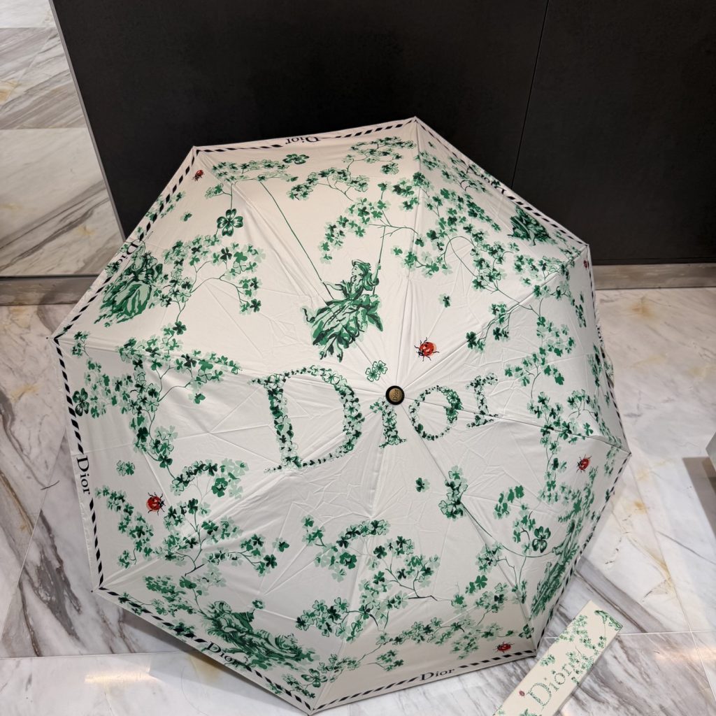 Dior　ディオール傘かさ 日傘雨傘　折りたたみ傘　ワンタッチ開閉　UVカット　可愛い晴雨兼用傘　レディース用おしゃれ花柄　6種 - 画像 2