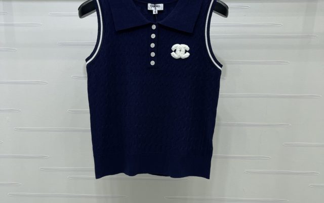 CHANEL ニット セーター コピー ポロネック インナー ニットベスト レディース ブルー