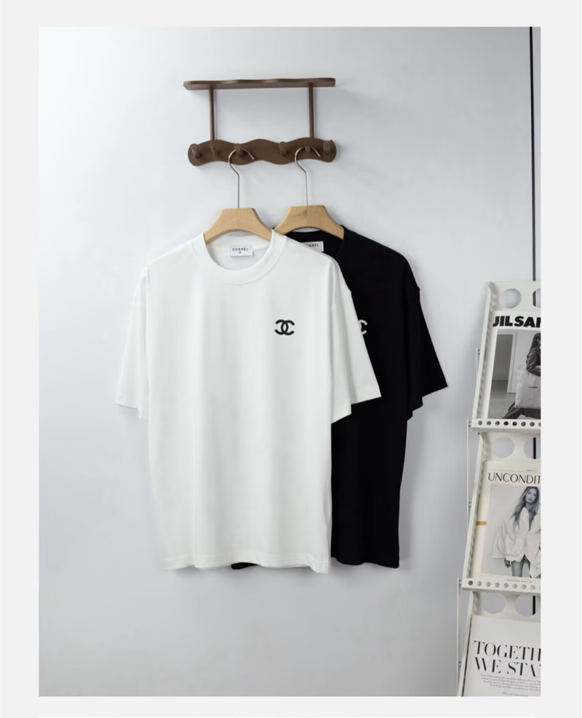 シンプル　シャネル　CHANEL　ココマーク　半袖Ｔシャツ　夏　プリントシャツ　Tshirt　レディース/メンズ　クルーネック　Tシャツ - 画像 2