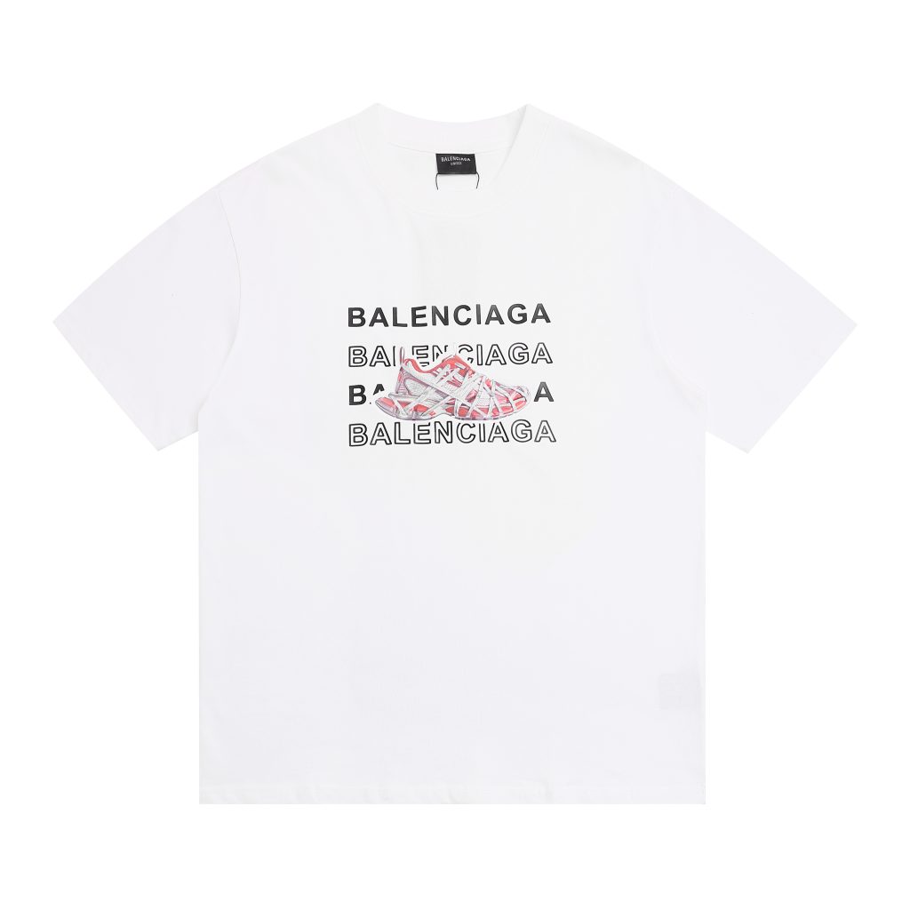 BALENCIAGA バレンシアガ Tシャツ スニーカー柄 プリント クルーネックTシャツ シャツ 半袖Tシャツ カップルコーデ Tshirt 男女兼用 S-XL - 画像 2