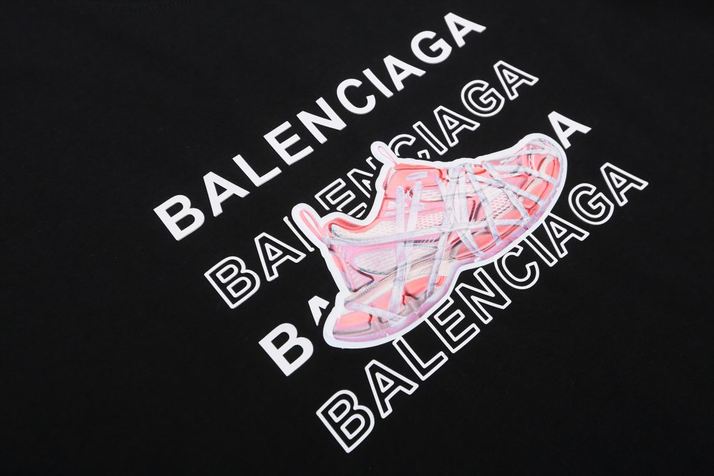 BALENCIAGA バレンシアガ Tシャツ スニーカー柄 プリント クルーネックTシャツ シャツ 半袖Tシャツ カップルコーデ Tshirt 男女兼用 S-XL - 画像 4