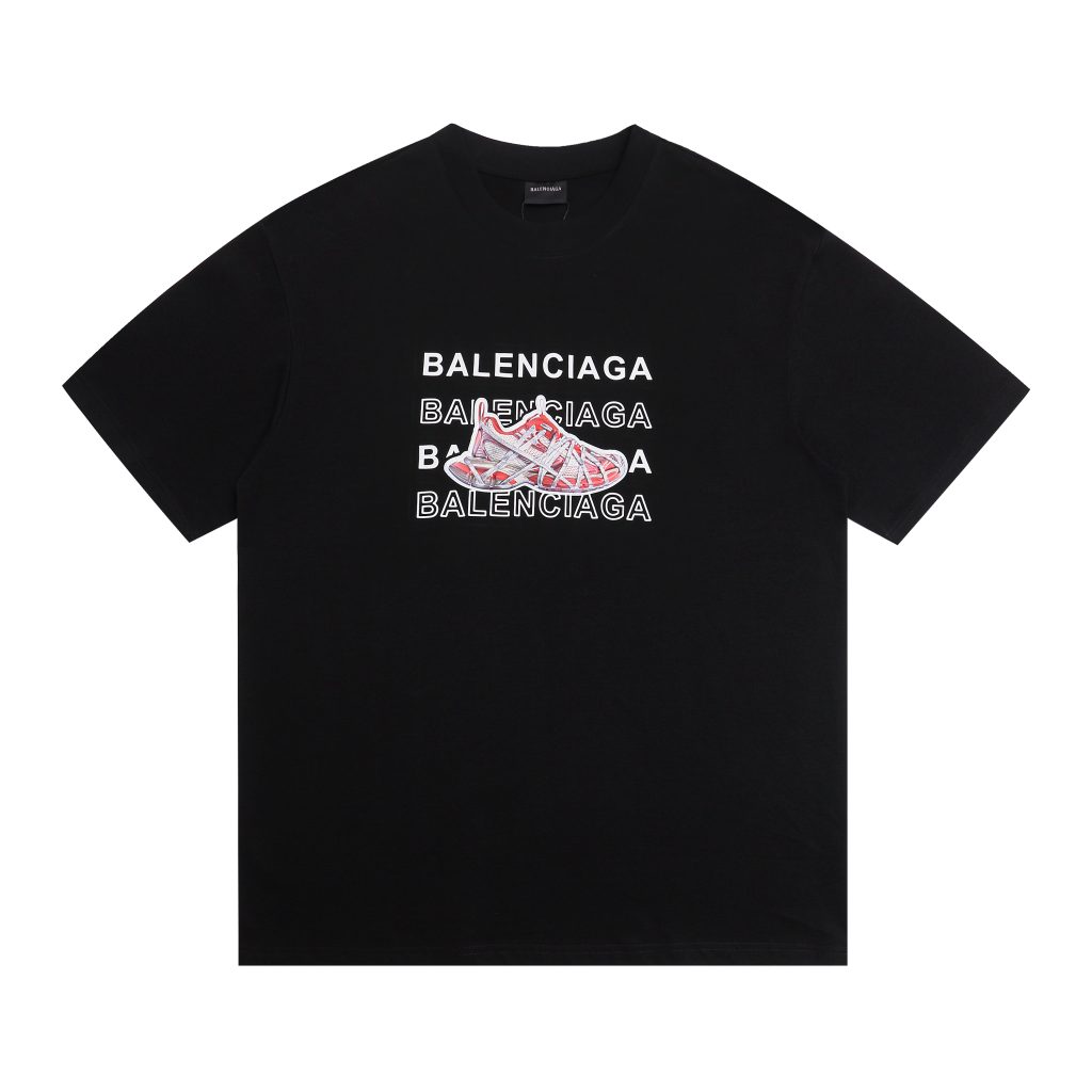 BALENCIAGA バレンシアガ Tシャツ スニーカー柄 プリント クルーネックTシャツ シャツ 半袖Tシャツ カップルコーデ Tshirt 男女兼用 S-XL - 画像 3