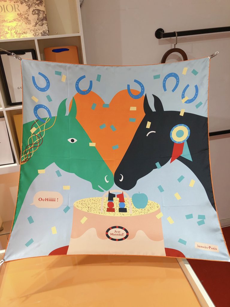新作 エルメス HERMES カレ45 ジャスト マリッド スカーフ ガヴロッシュ 45 レディース マリン シエル - 画像 6