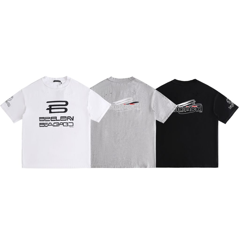 BALENCIAGA　バレンシアガ　半袖シャツ　プリントシャツ　クルーネック　メンズ　おしゃれ　Tシャツ　T-shirt　3色 - 画像 2