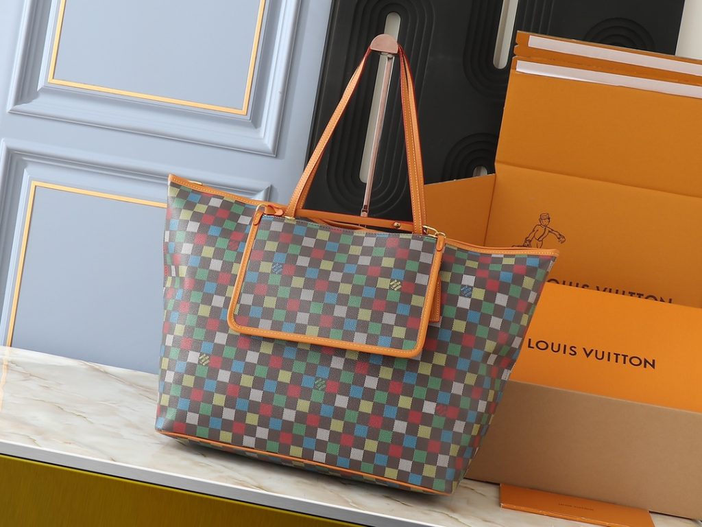 ルイ ヴィトン LOUIS VUITTON ネバーエバーフル LV バーズ ダミエ ラージバッグ ビジネスバッグ トートバッグ マルチカラー - 画像 2