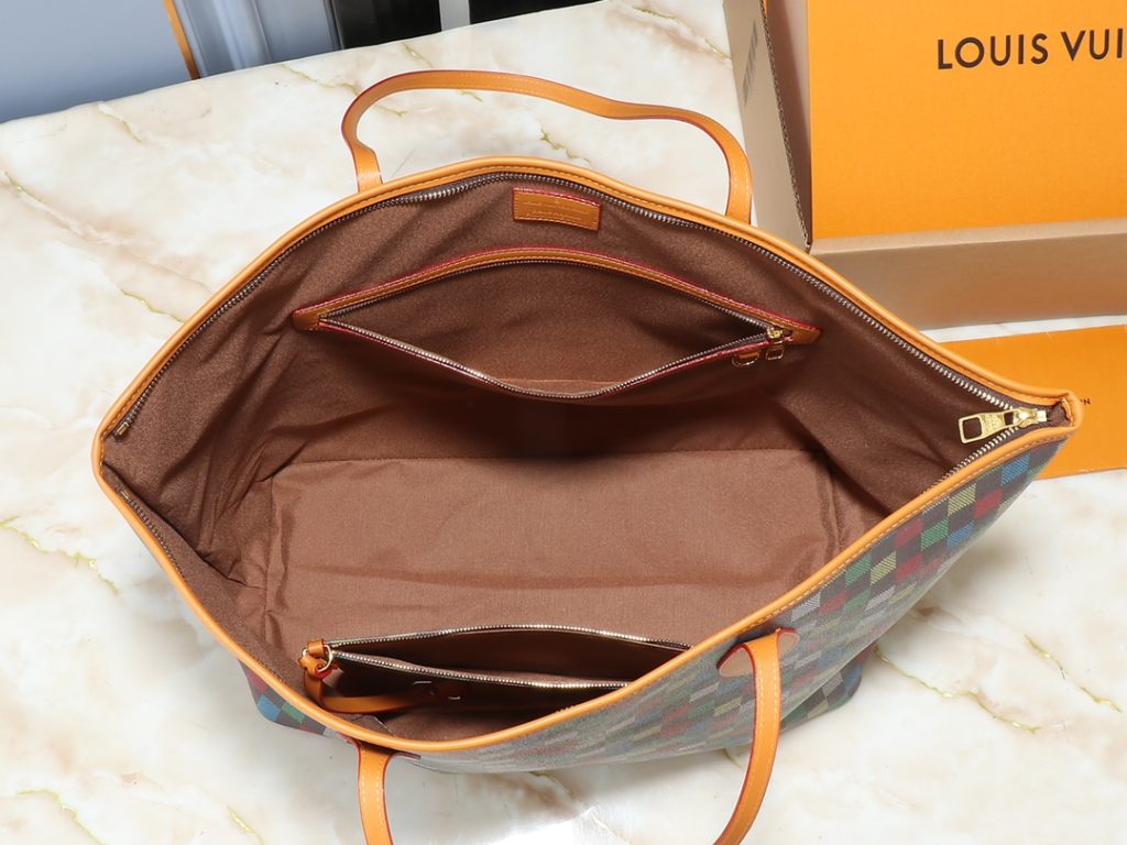ルイ ヴィトン LOUIS VUITTON ネバーエバーフル LV バーズ ダミエ ラージバッグ ビジネスバッグ トートバッグ マルチカラー - 画像 5
