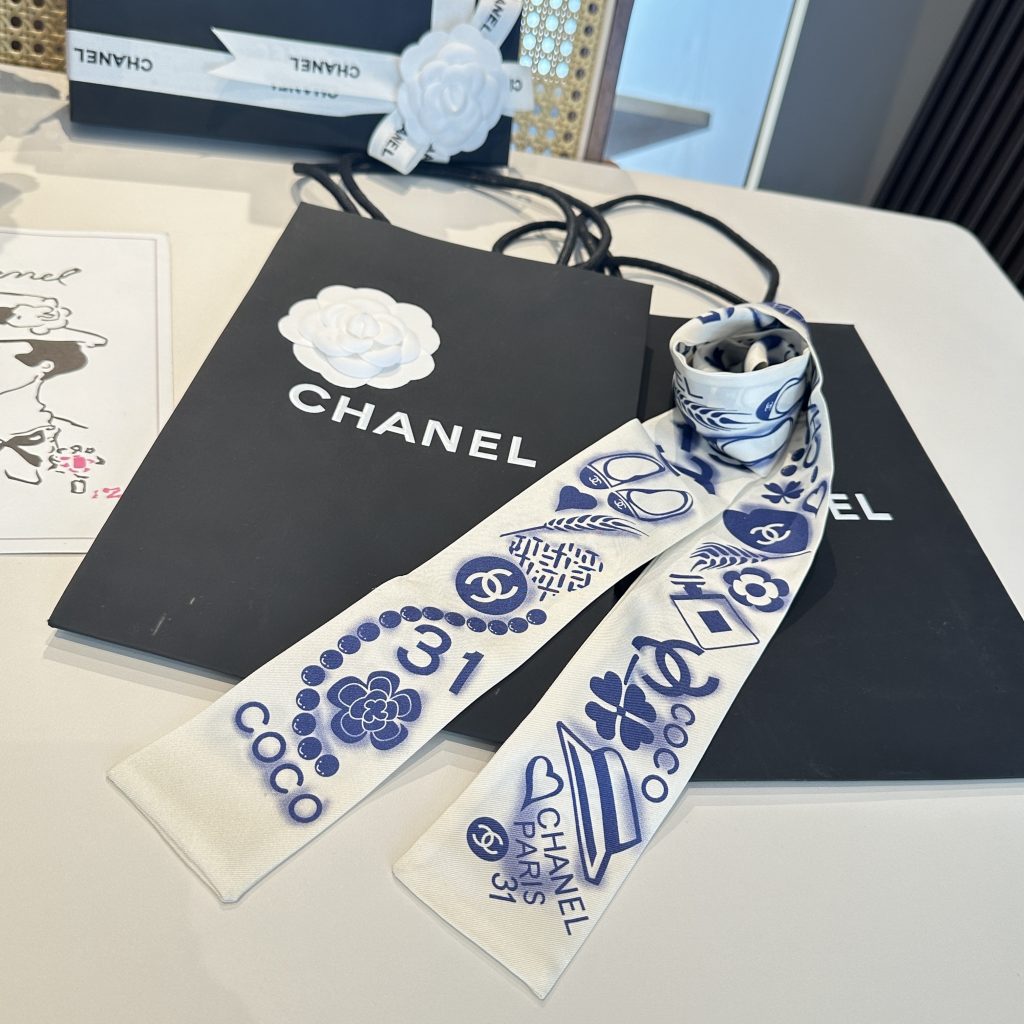 人気商品 シャネル CHANEL ツイリー 細長スカーフ レディーススカーフ 多用途スカーフ ヘアバンド - 画像 2