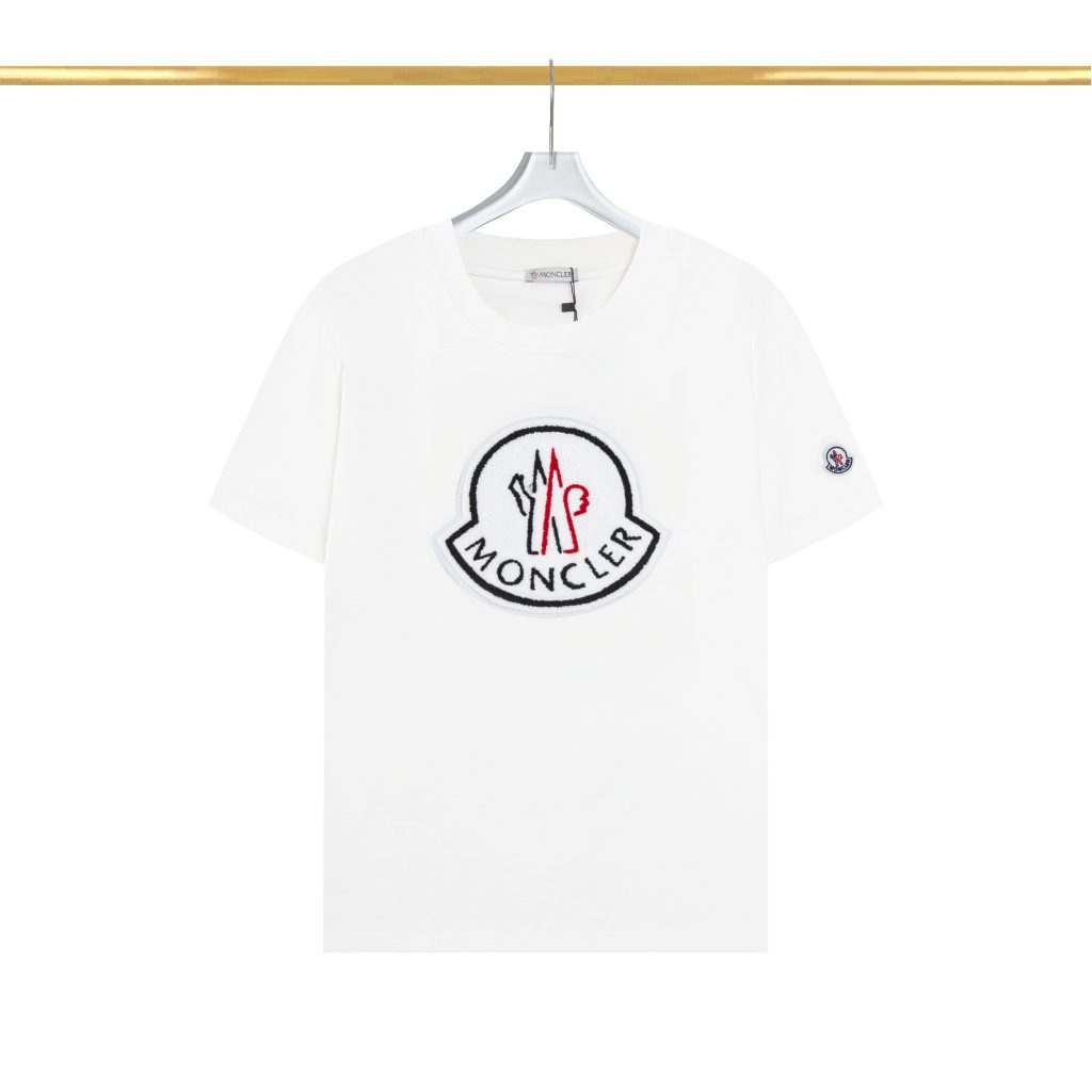 モンクレール　MONCLER　クルーネックシャツ　男性シャツ　プリントシャツ　BLACK　WHITE - 画像 2