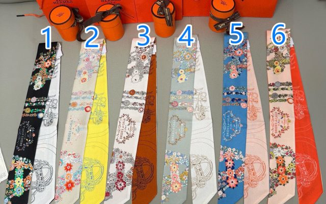 Hermes　TWILLY　エルメス　ツイリー　花柄　スカーフ　シルク　レディーススカーフ　BRIDES DE GALA EN FLEURS