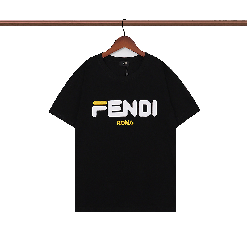 フェンディシャツ　FENDI　クルーネックシャツ　刺繍FENDIROMA　シャツ　半袖シャツ　Ｔ-Shirt　黒　白 - 画像 2