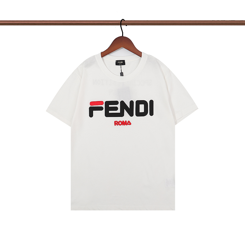 フェンディシャツ　FENDI　クルーネックシャツ　刺繍FENDIROMA　シャツ　半袖シャツ　Ｔ-Shirt　黒　白 - 画像 3