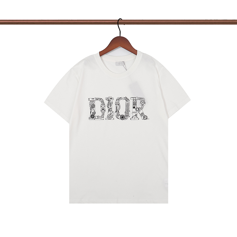 Dior ディオール Tシャツ 夏シャツ ブラック ホワイト 半袖シャツ プリントシャツ 男女兼用 送料込み - 画像 3