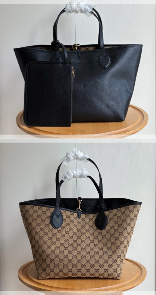 グッチ　トーティッシマ　リバーシブル　ミディアム　トートバッグ　GUCCI　GGレザー　レディースバッグ　大容量　おしゃれ肩掛け バッグ - 画像 2