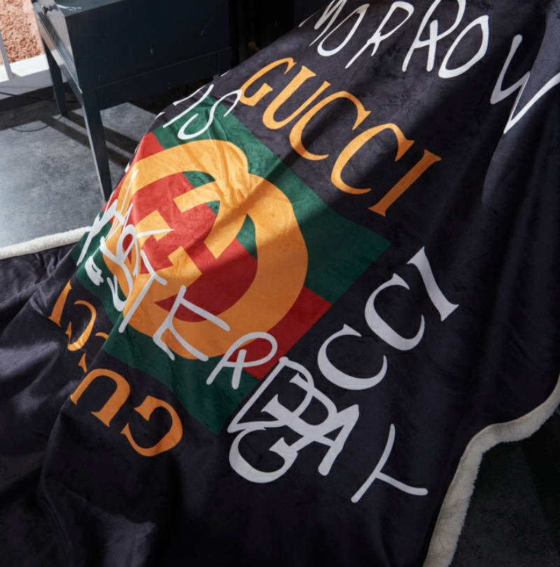 ◇グッチ/Gucci◇フリース毛布　人気ブランケット　あったかベッド寝具　掛け布団/ひざ掛け/ソファーカバー◆秋冬/冷房対策 おしゃれバイカラー美品　プレゼントオススメ - 画像 2