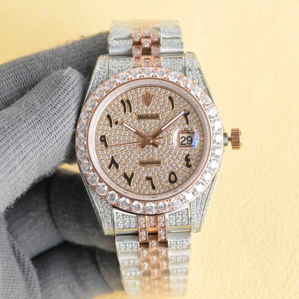 Rolex ロレックス✨💎ロレックスデイトジャスト 41mm フルダイヤ✨ 316鋼 サファイアガラス 2813ムーブメント💖👑⌚ - 画像 3