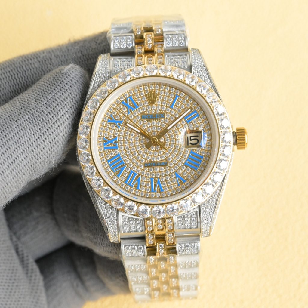Rolex ロレックス✨💎ロレックスデイトジャスト 41mm フルダイヤ✨ 316鋼 サファイアガラス 2813ムーブメント💖👑⌚ - 画像 5