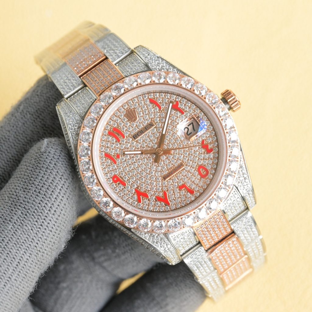 Rolex ロレックス✨💎ロレックスデイトジャスト 41mm フルダイヤ✨ 316鋼 サファイアガラス 2813ムーブメント💖👑⌚ - 画像 6