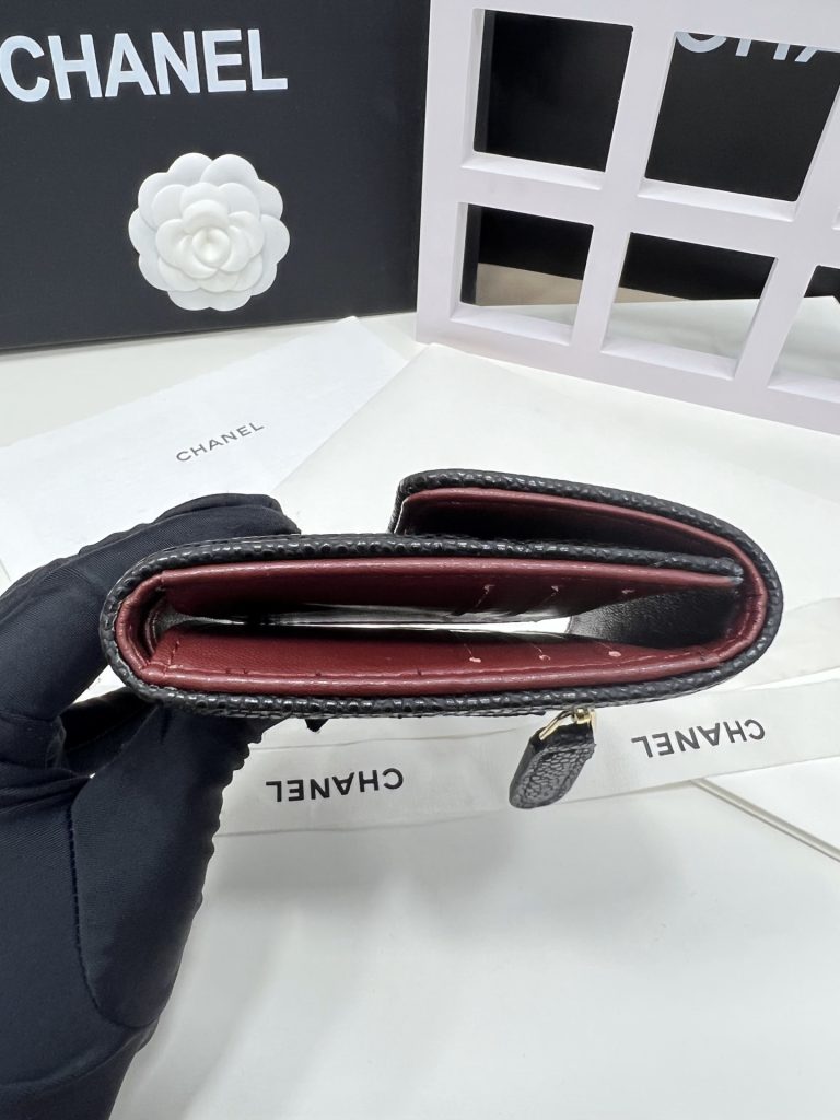 【シャネル】キャビアスキン 長財布 ココマーク金具 上品なブラックのレディースウォレット - 画像 5