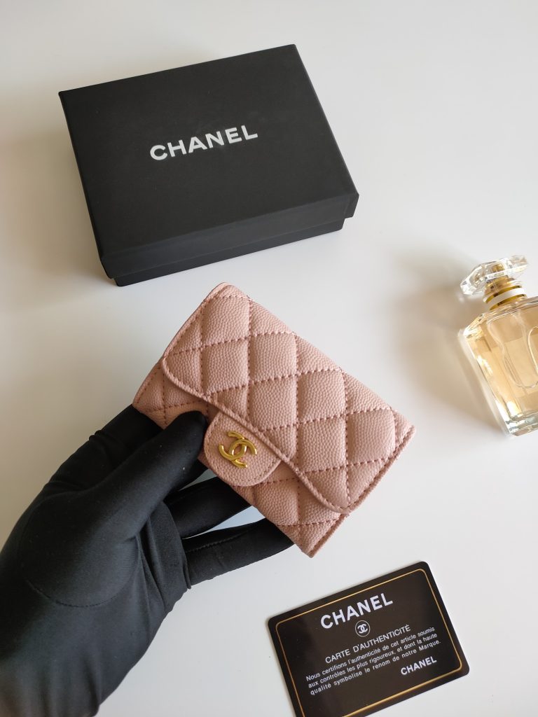 シャネル CHANEL キャビアスキン カードケース ココマーク金具 上品なピンク レディースウォレット - 画像 2
