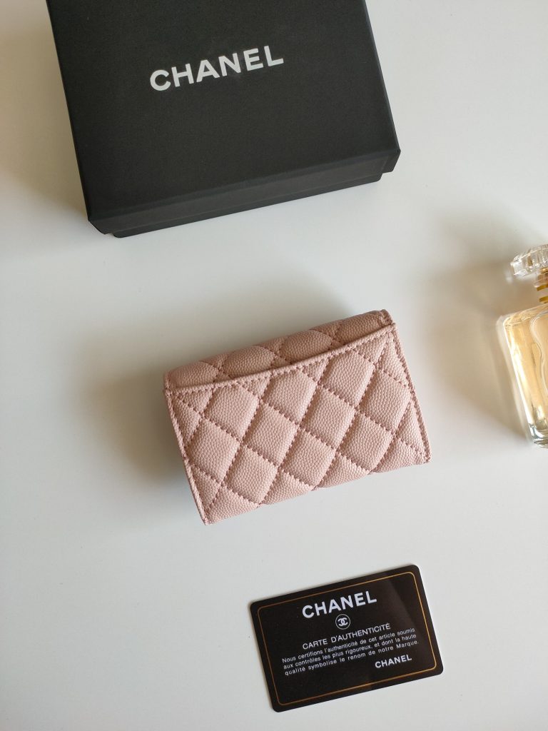 シャネル CHANEL キャビアスキン カードケース ココマーク金具 上品なピンク レディースウォレット - 画像 3