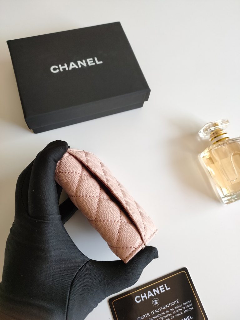 シャネル CHANEL キャビアスキン カードケース ココマーク金具 上品なピンク レディースウォレット - 画像 6