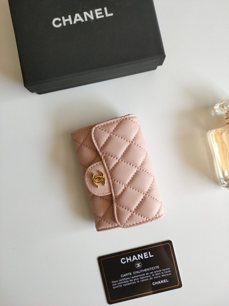 シャネル CHANEL キャビアスキン カードケース ココマーク金具 上品なピンク レディースウォレット - 画像 7