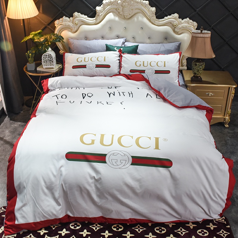 GUCCI グッチ　掛け布団カバーセット4点　ダブルサイズ/キングサイズベッド　綿生地ベッドカバー　新居寝具用品　人気選べる3種 - 画像 6