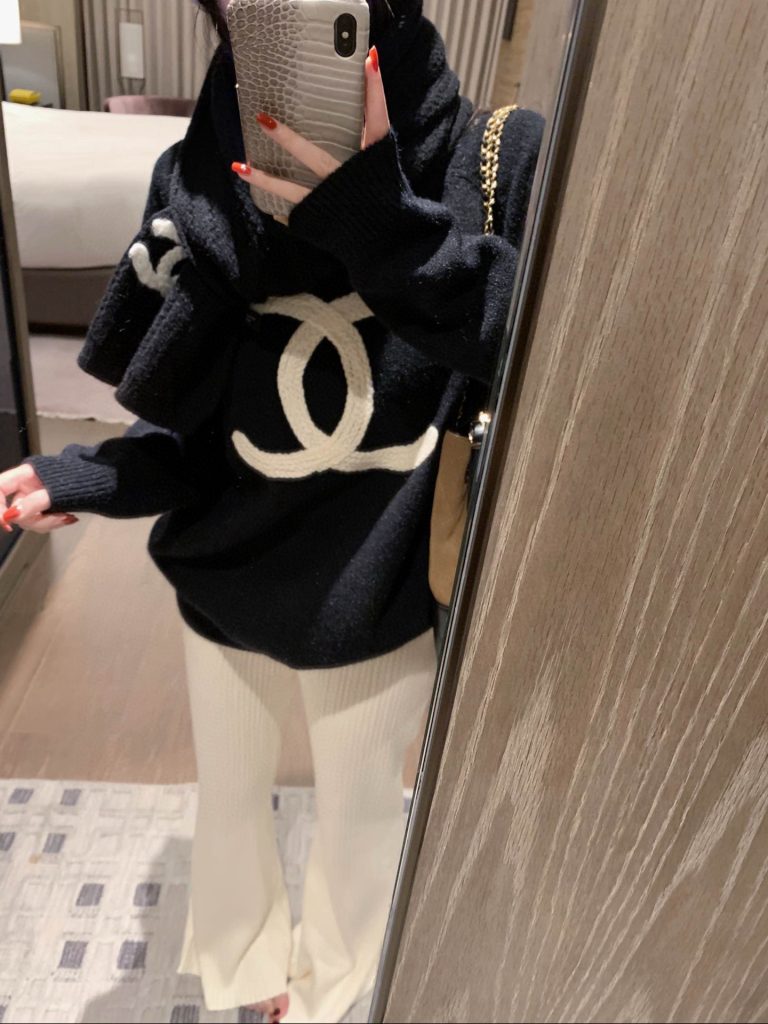 香奈儿 ニット 2色 長袖 ロゴ レディース - 画像 3
