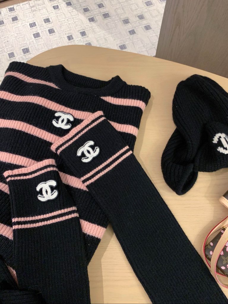 香奈儿 ニットセーター ブラックピンク 2色展開 - 画像 8