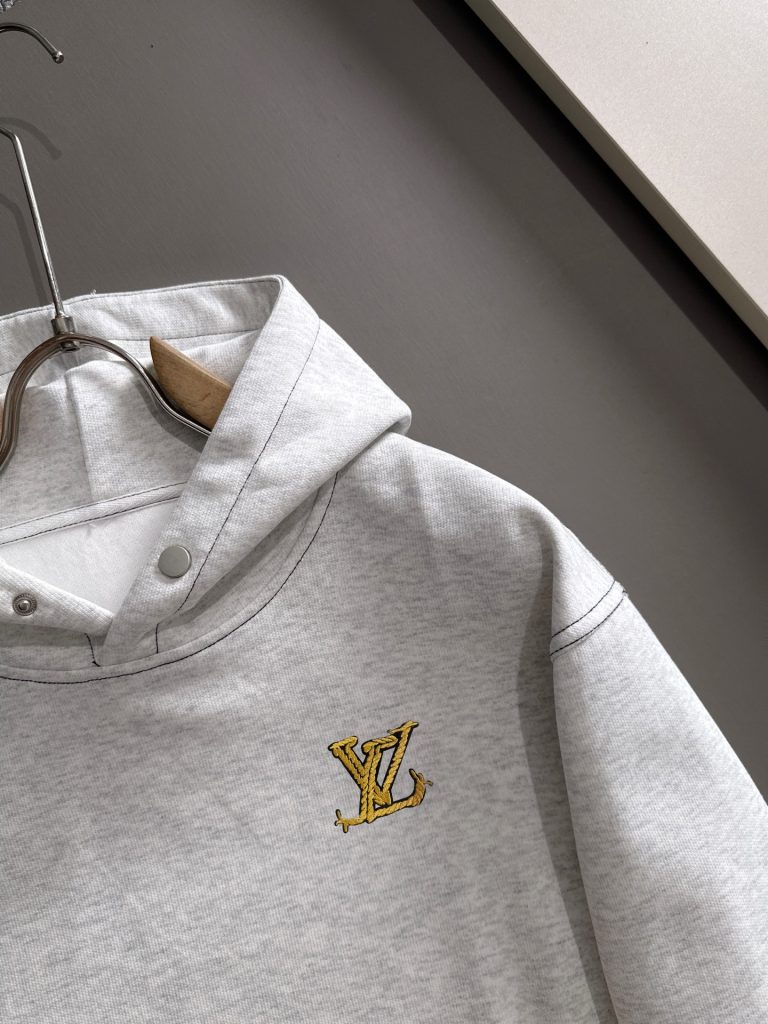Louis Vuittonルイ・ヴィトン フーディ メンズ フロントにゴールド刺繍 ホワイト 4色入 - 画像 5