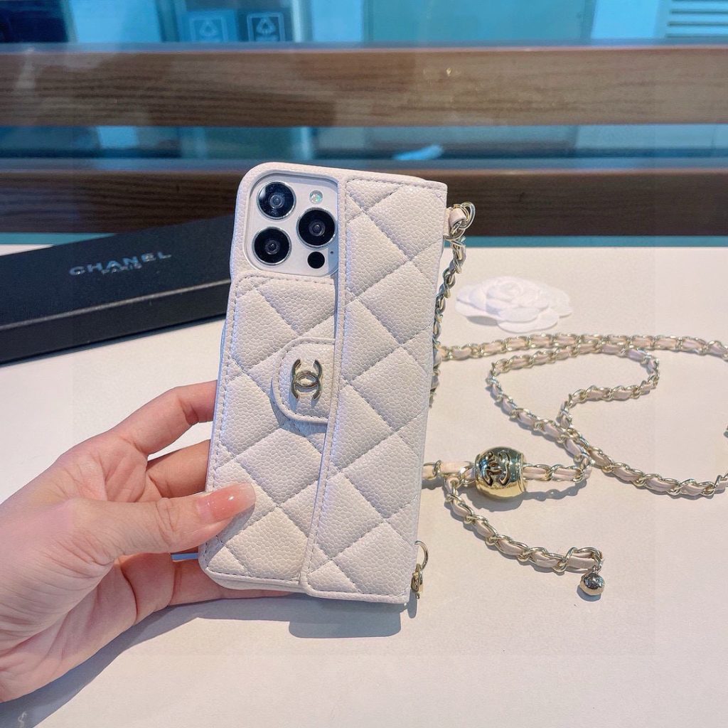 iPhoneケースChanel チェーン付きスマホケース 2色入 - 画像 3