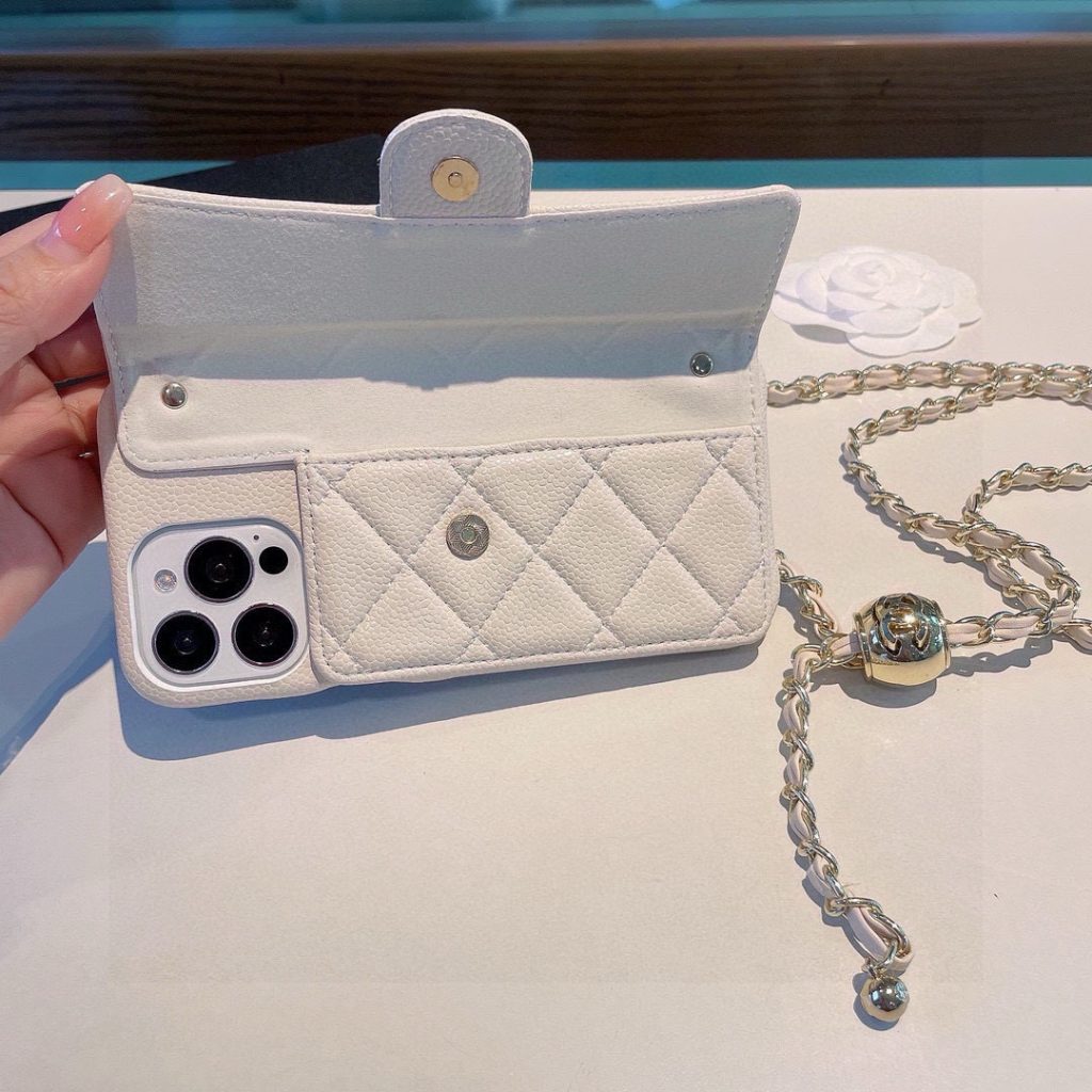 iPhoneケースChanel チェーン付きスマホケース 2色入 - 画像 5
