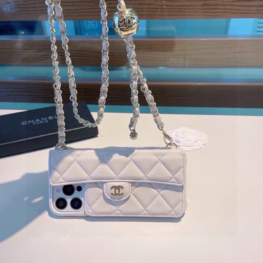 iPhoneケースChanel チェーン付きスマホケース 2色入 - 画像 8
