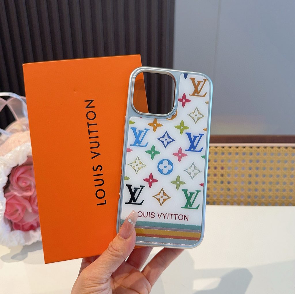 iPhoneケースカラフルなLV ロゴ プリンティング スマホケース 2色入 💖 - 画像 4