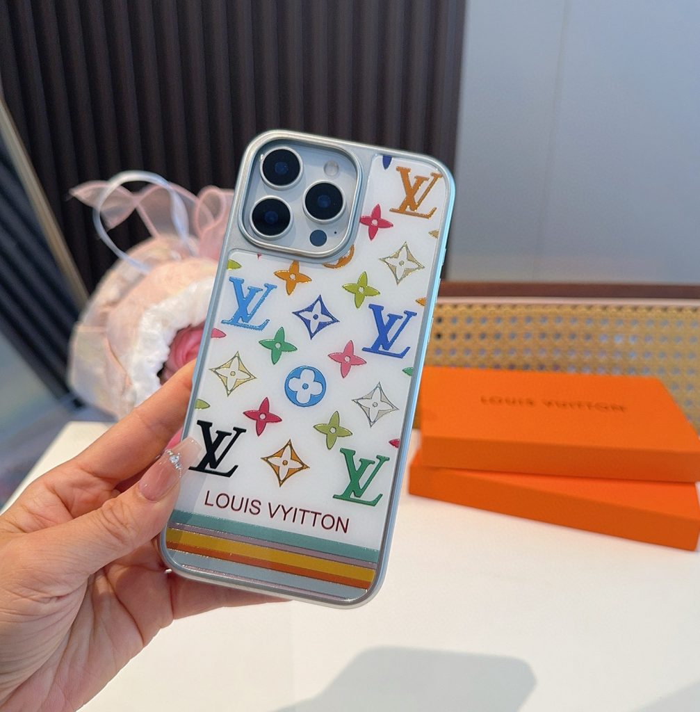 iPhoneケースカラフルなLV ロゴ プリンティング スマホケース 2色入 💖 - 画像 6