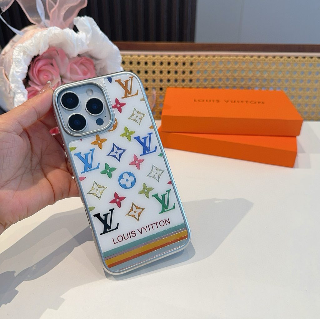 iPhoneケースカラフルなLV ロゴ プリンティング スマホケース 2色入 💖 - 画像 8