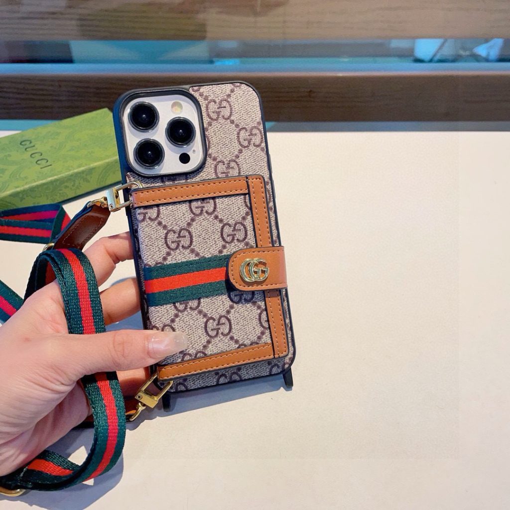 iPhoneケースグッチ モノグラム ポーチ付きスマホケース 3色入 🌈 - 画像 2