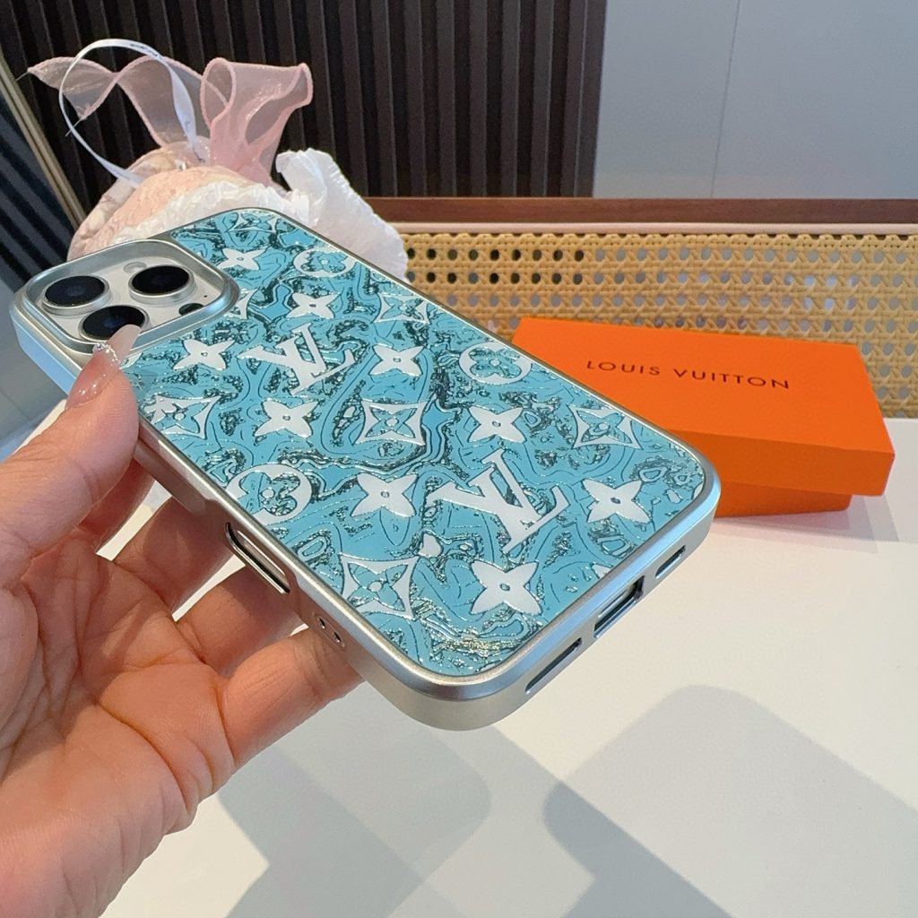 iPhoneケースルイヴィトン iPhoneケース ブルー 3色入 💎 - 画像 5