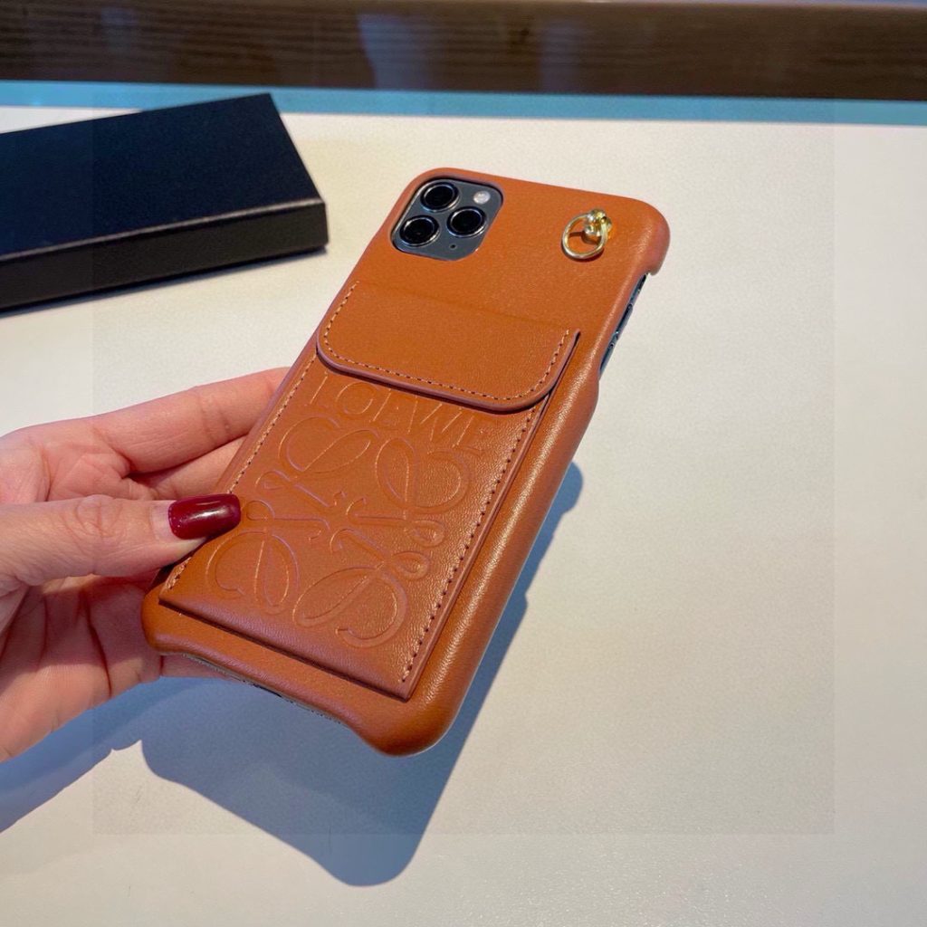 iPhoneケースロエベ iPhoneケース カード収納 レザー ストラップ付き 🌸 - 画像 5