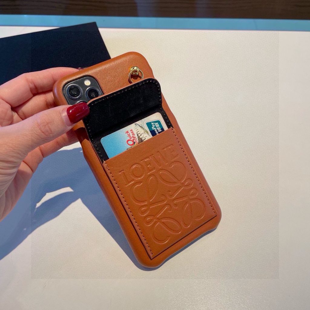 iPhoneケースロエベ iPhoneケース カード収納 レザー ストラップ付き 🌸 - 画像 8