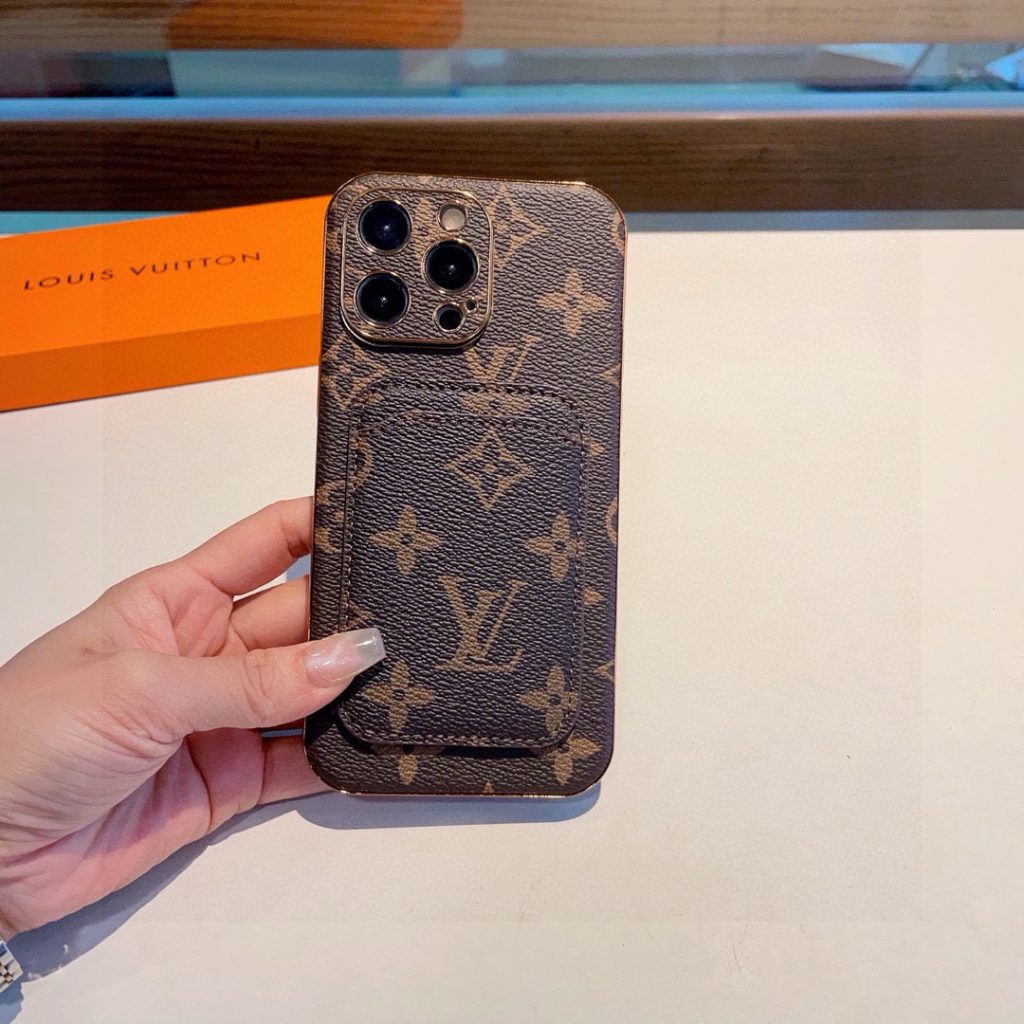 iPhoneケースルイヴィトン風 スマホケース 2色入 カードポケット付き 📱 - 画像 2