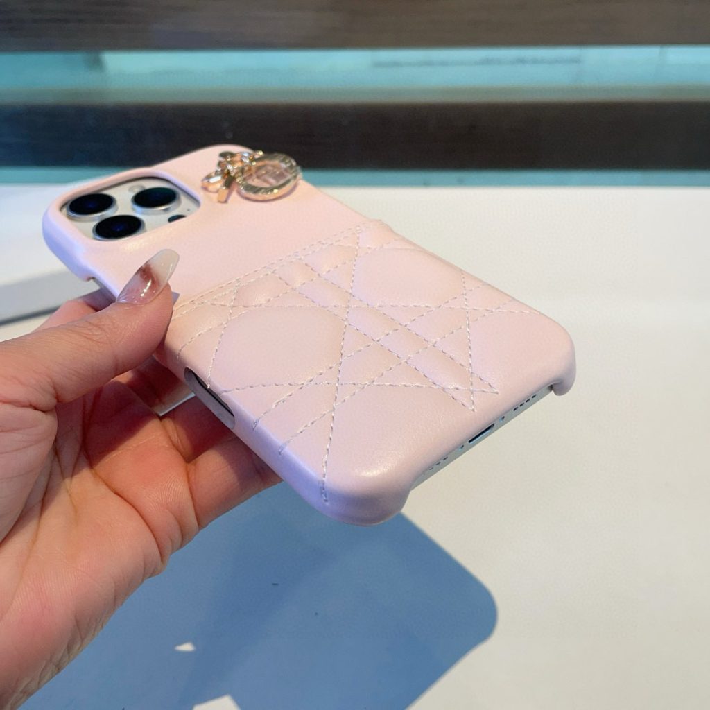 iPhoneケースDior ピンク ロゴスマホケース クラッチ風 カードポケット付き 💖 - 画像 5