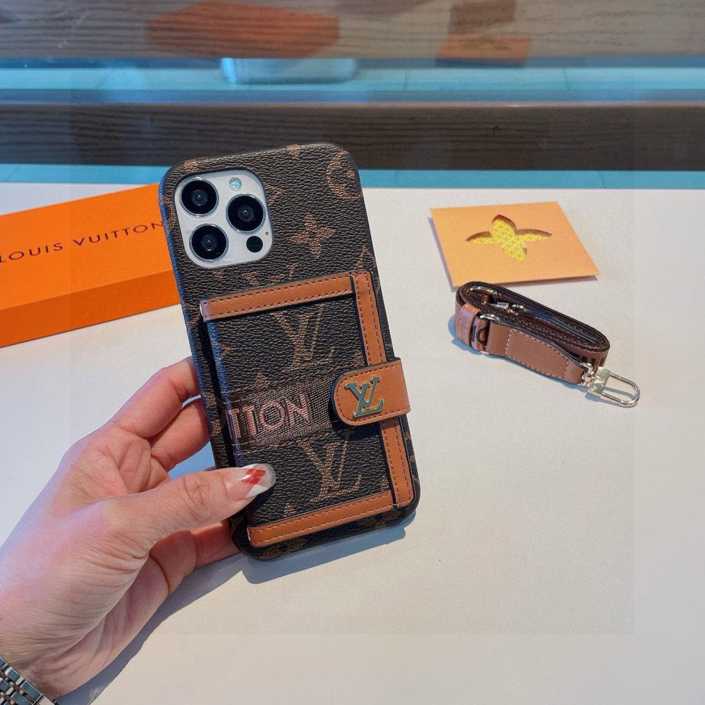 iPhoneケースLouis Vuitton モノグラムiPhoneケース 財布型 ストラップ付き 3色入 🌟 - 画像 3