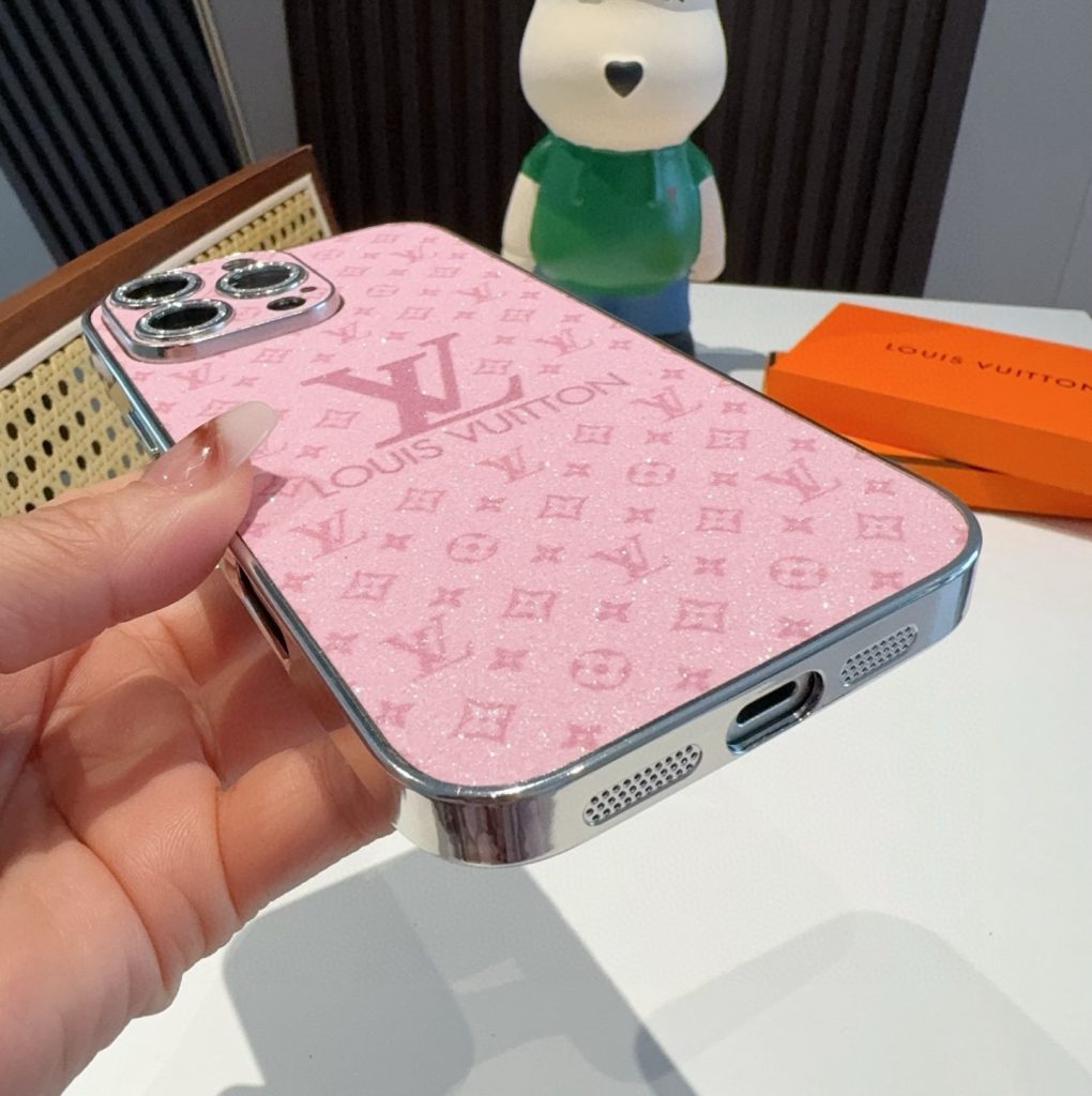 iPhoneケースルイヴィトン風 シャイニーラメ ファッションスマホケース 2色入 💖 - 画像 4