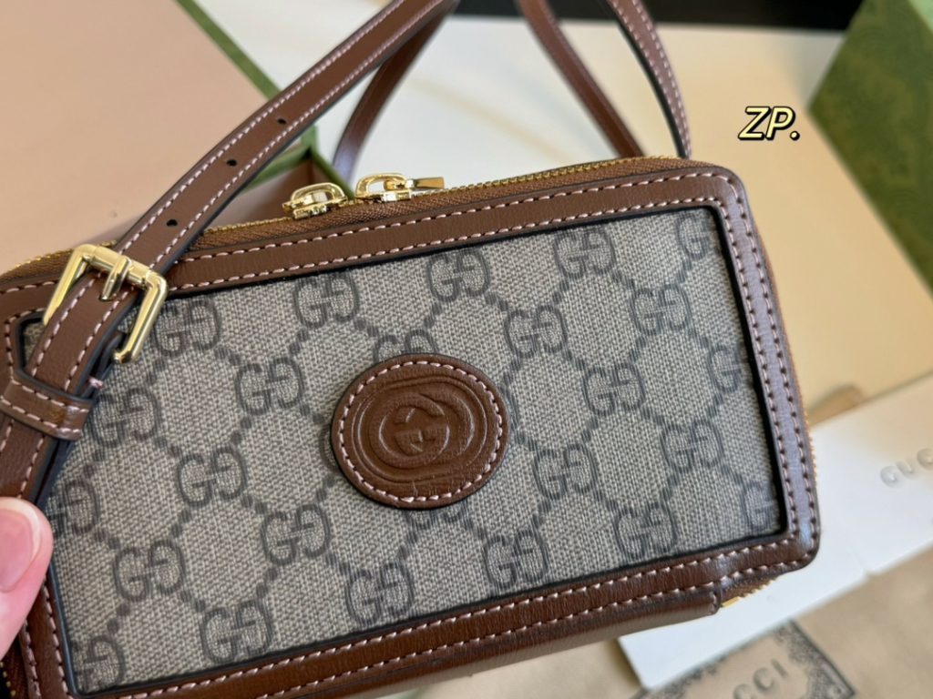 GUCCI ミニボストンバッグ グリーン×ブラウン 2色入 🎩 - 画像 3