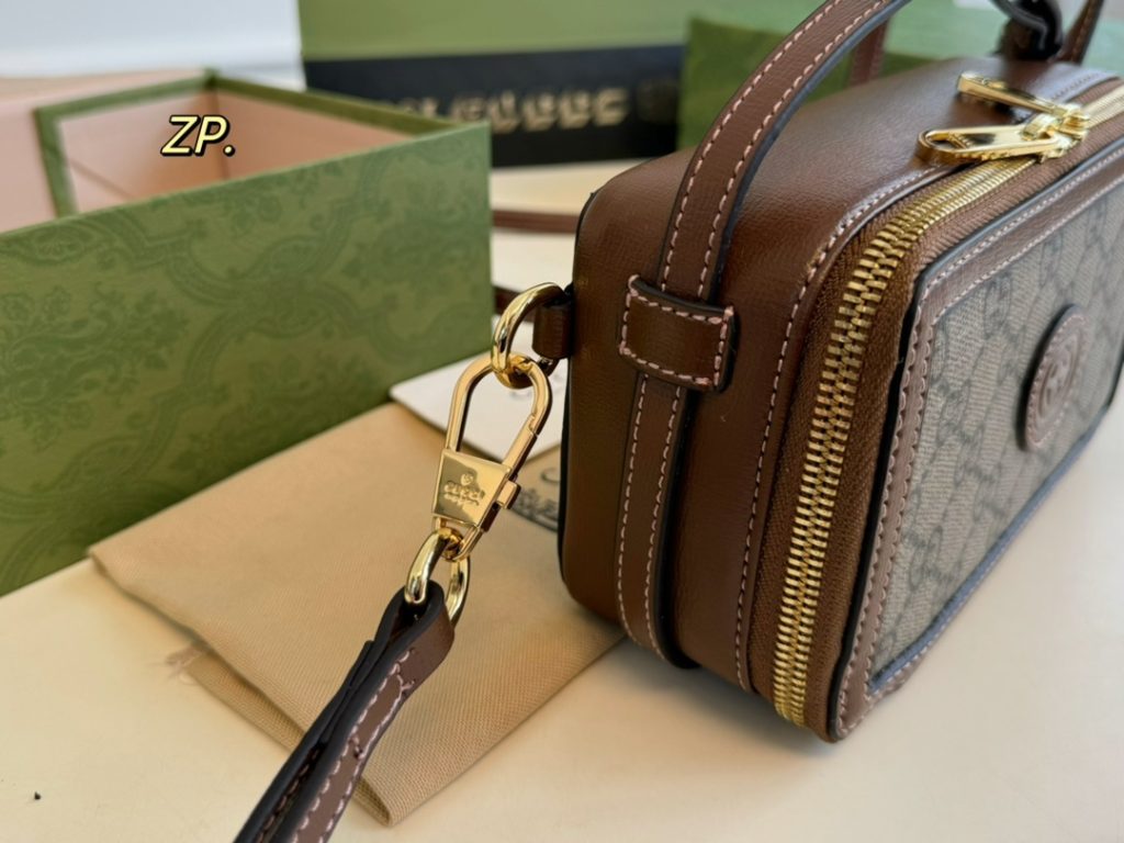 GUCCI ミニボストンバッグ グリーン×ブラウン 2色入 🎩 - 画像 5