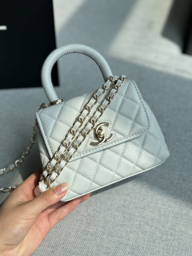 優雅な CHANEL ミニボストン 16 グレー 🎀 - 画像 7