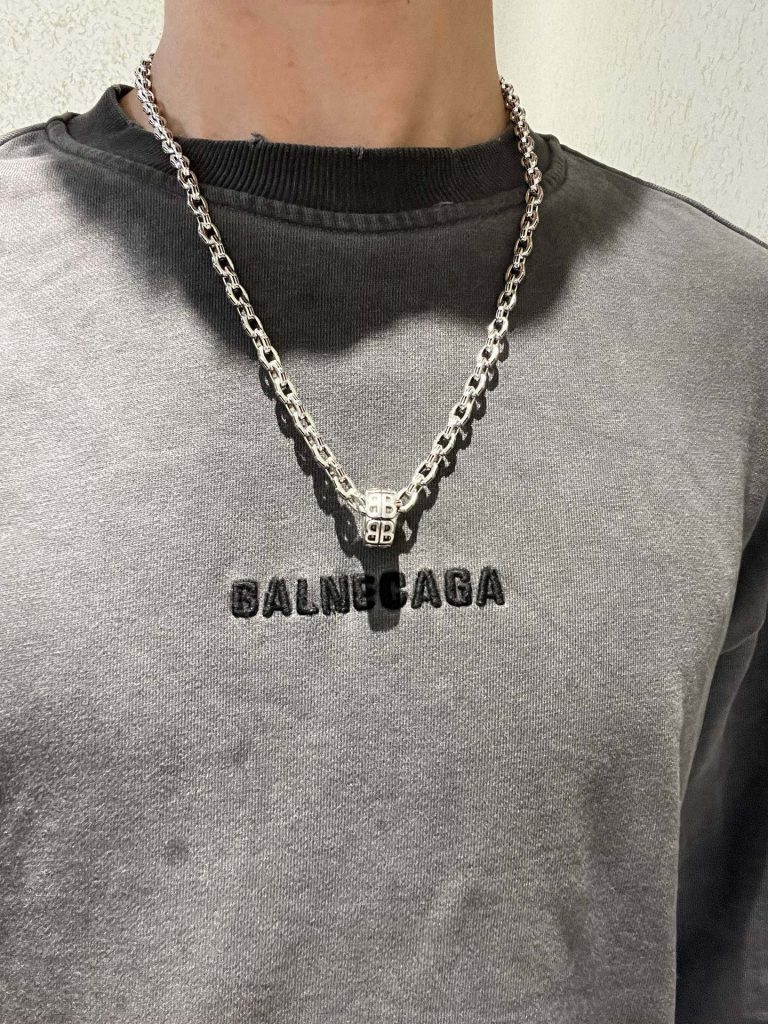 BALenciaga ネックレス メンズ ロゴ チェーン 2色入 💎 - 画像 6