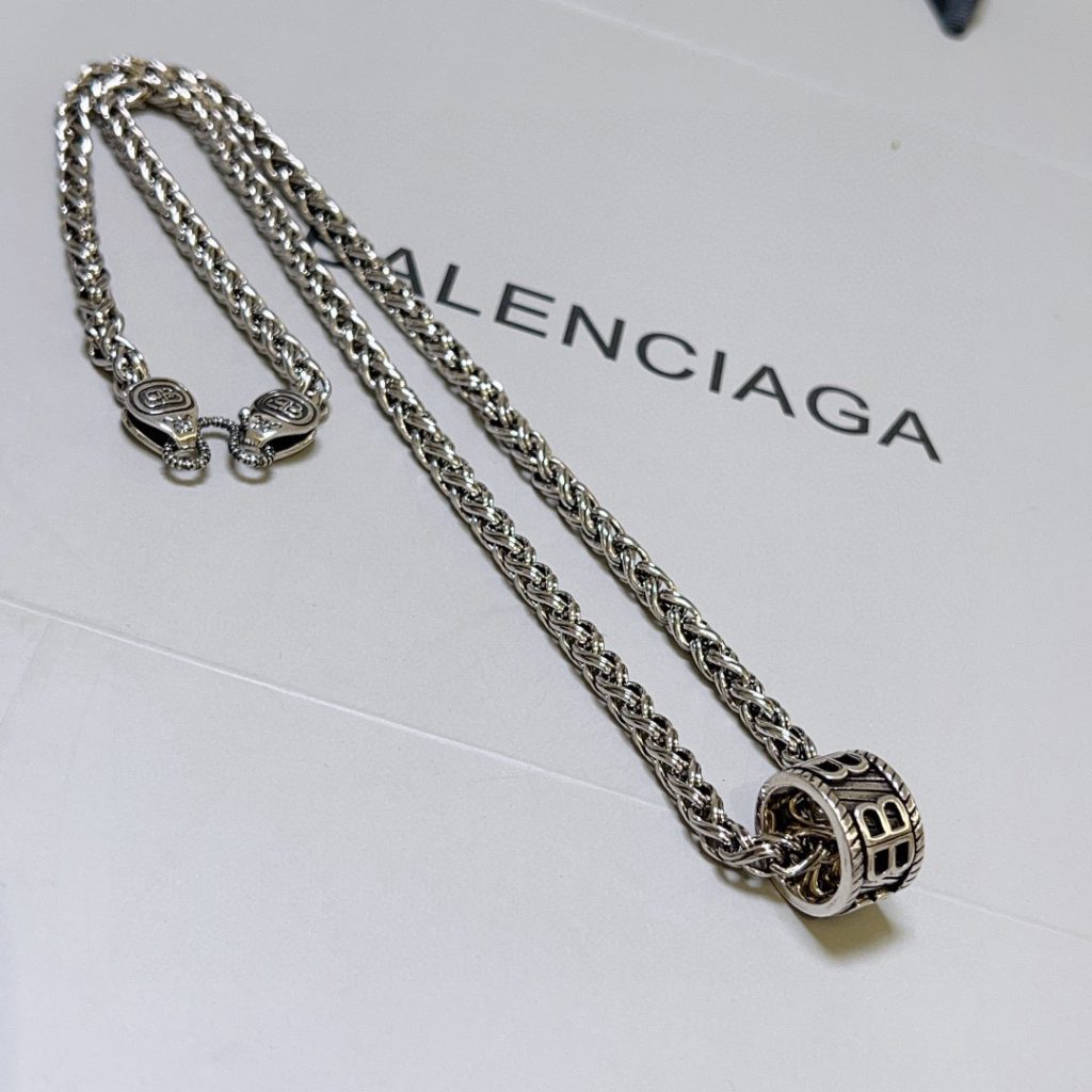 BALenciaga ネックレス 2種類入 ✨ おしゃれなシルバー メンズアクセサリー - 画像 5