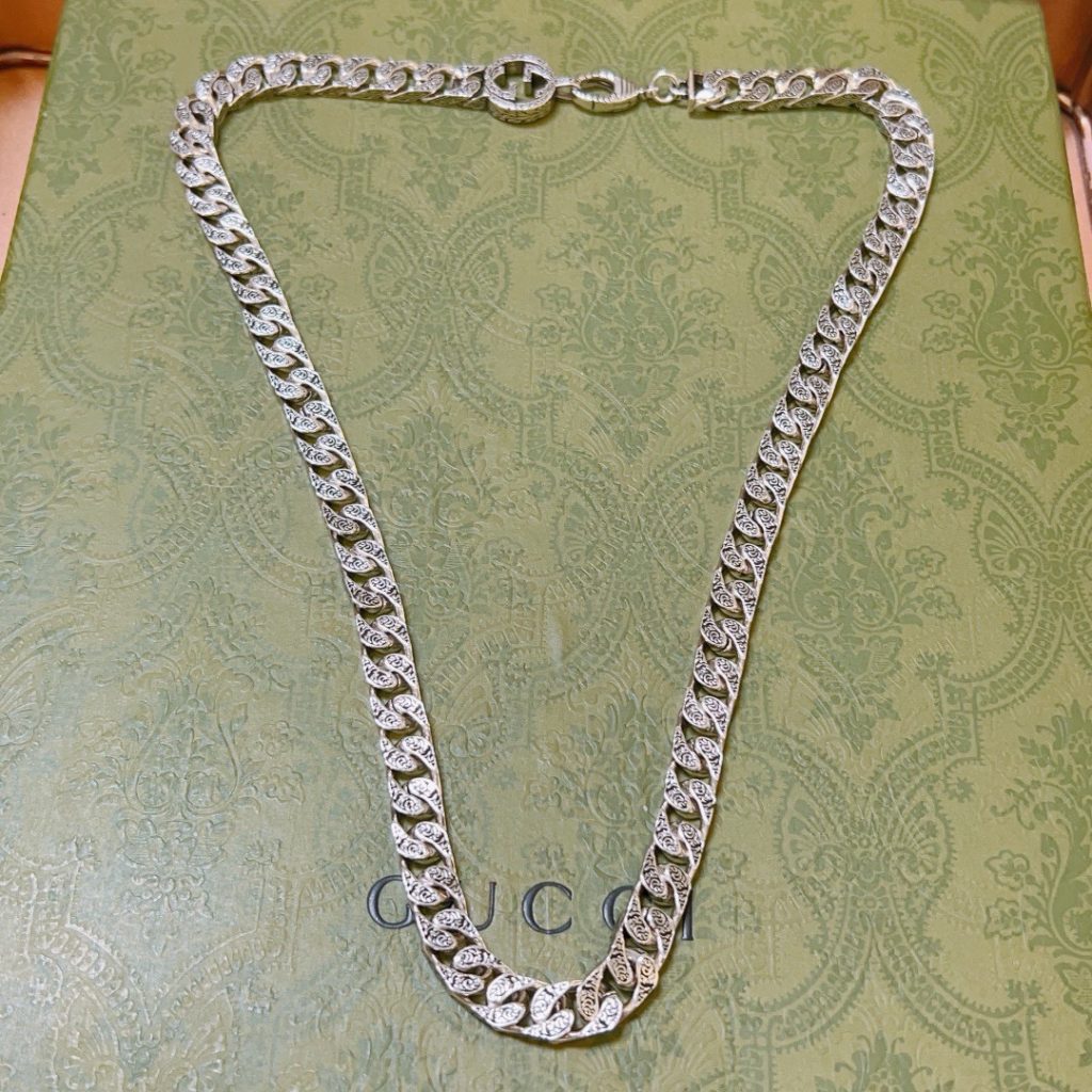 ゴルフ グッチ シルバー メンズ チェーンネックレス 1色入 💎 - 画像 4